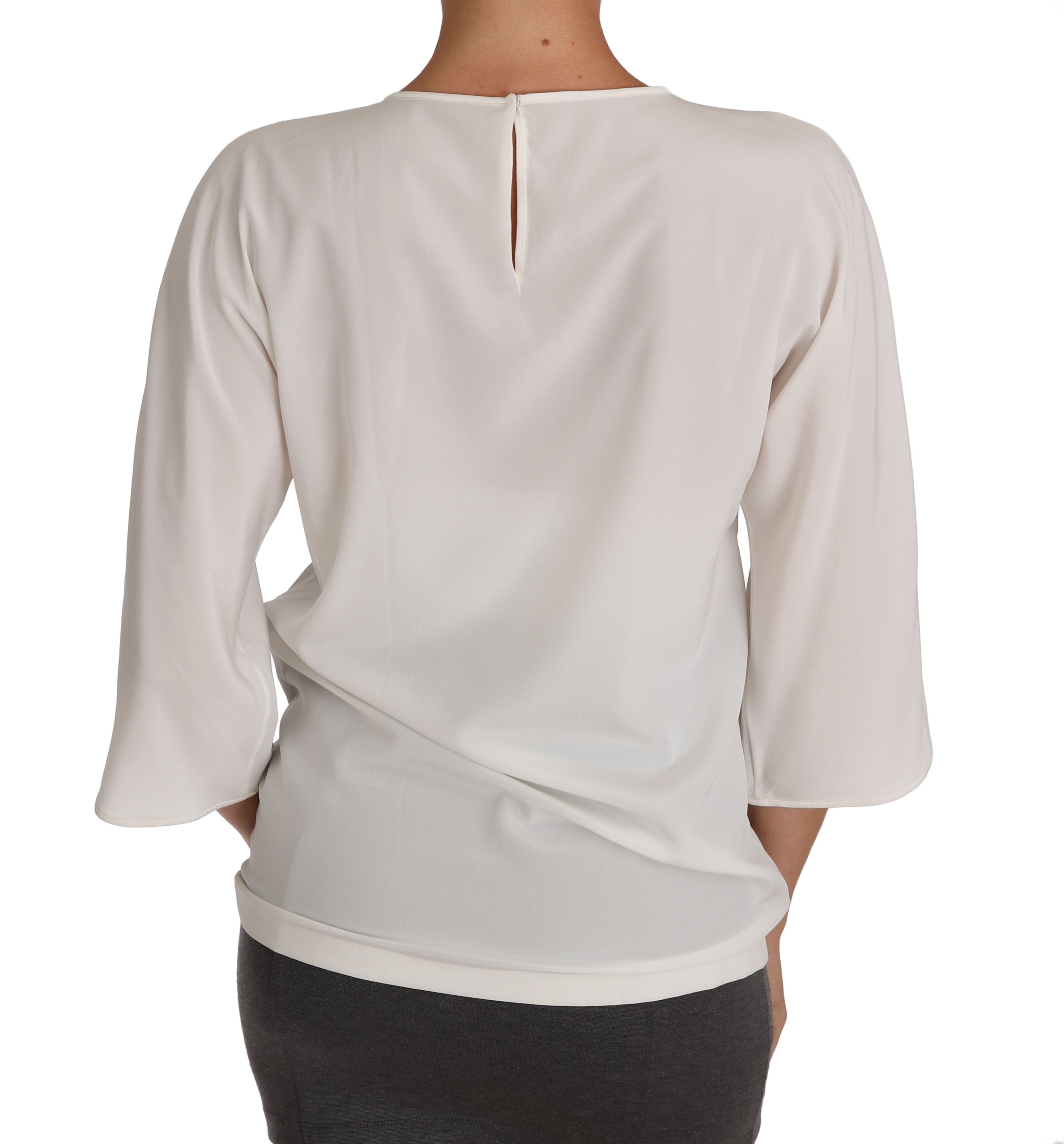 Dolce & Gabbana White Silk #dgfamily Crystal T-shirt - PreLoved & Luxe