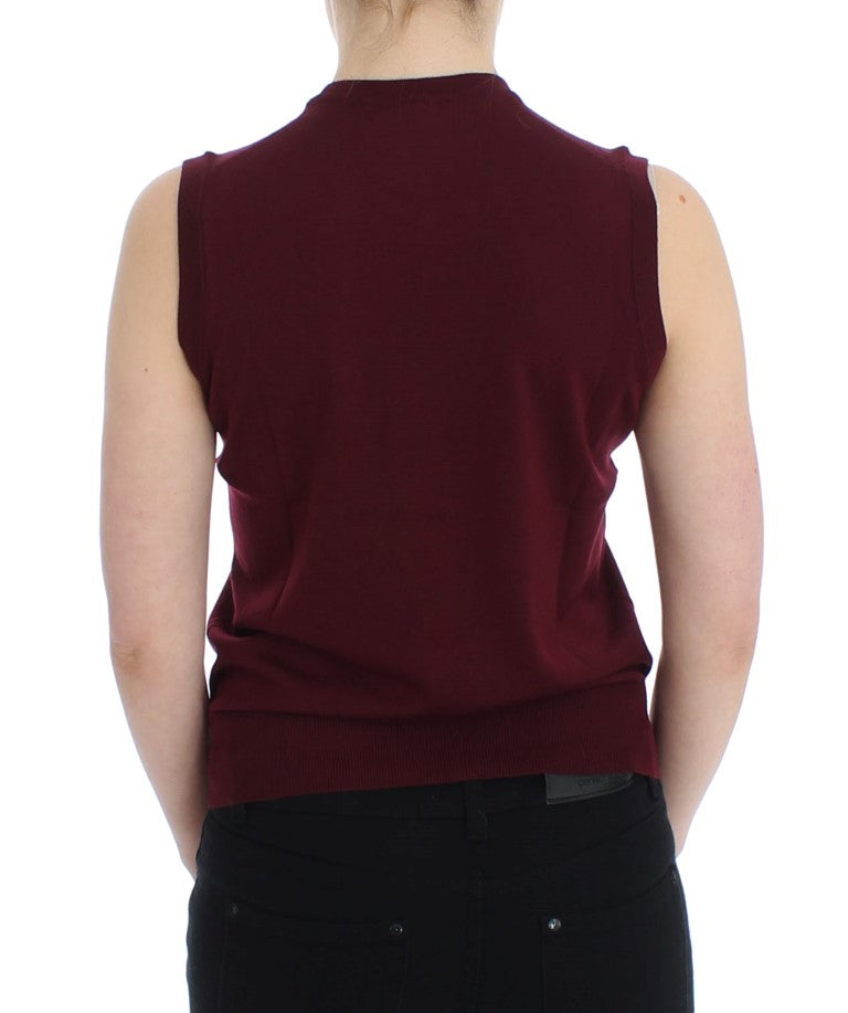 Dolce & Gabbana Red Sleeveless Crewneck Vest Pullover - PreLoved & Luxe