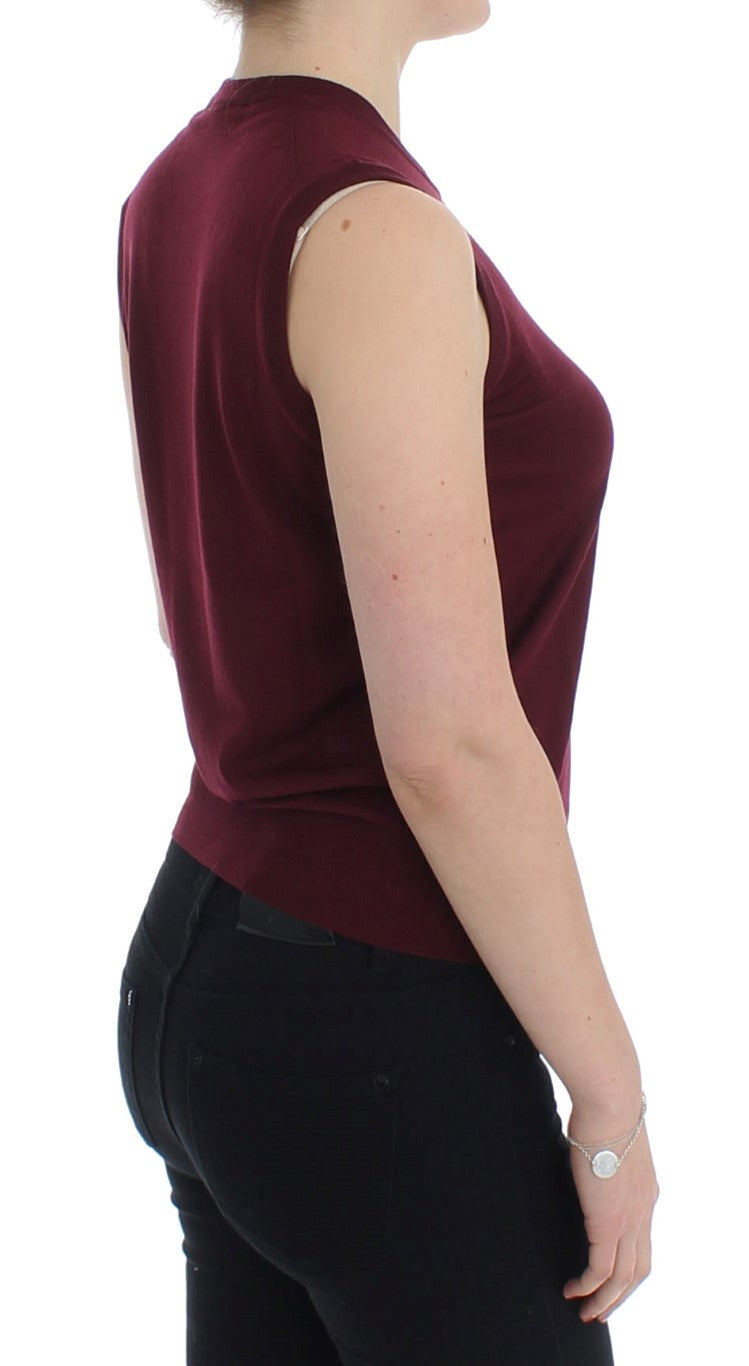 Dolce & Gabbana Red Sleeveless Crewneck Vest Pullover - PreLoved & Luxe