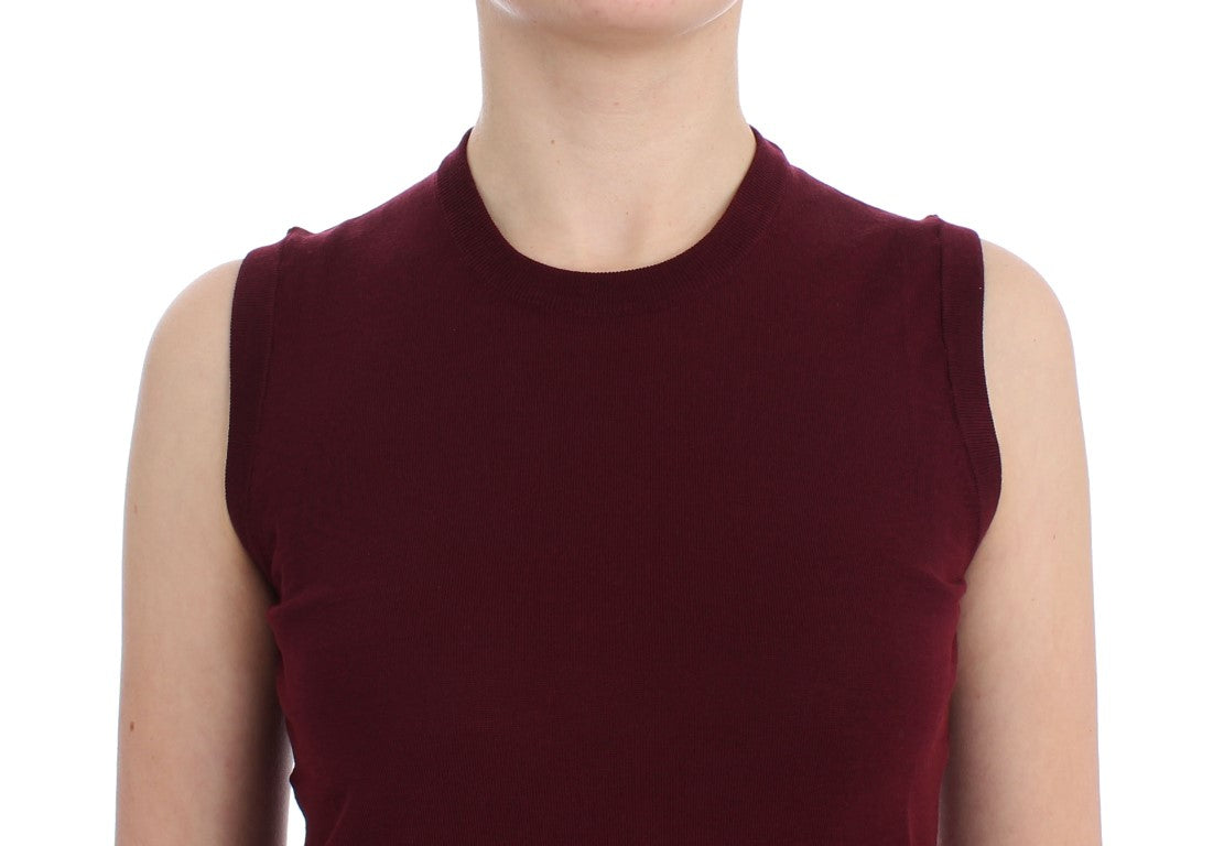 Dolce & Gabbana Red Sleeveless Crewneck Vest Pullover - PreLoved & Luxe