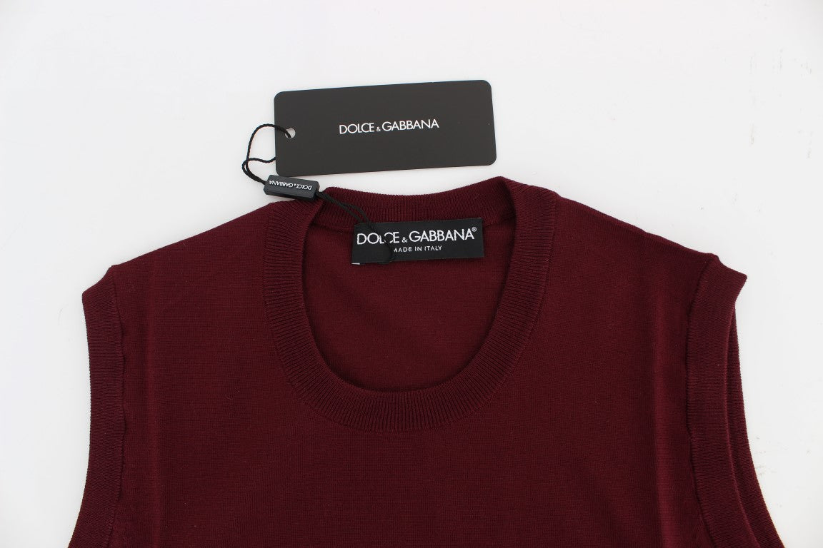 Dolce & Gabbana Red Sleeveless Crewneck Vest Pullover - PreLoved & Luxe