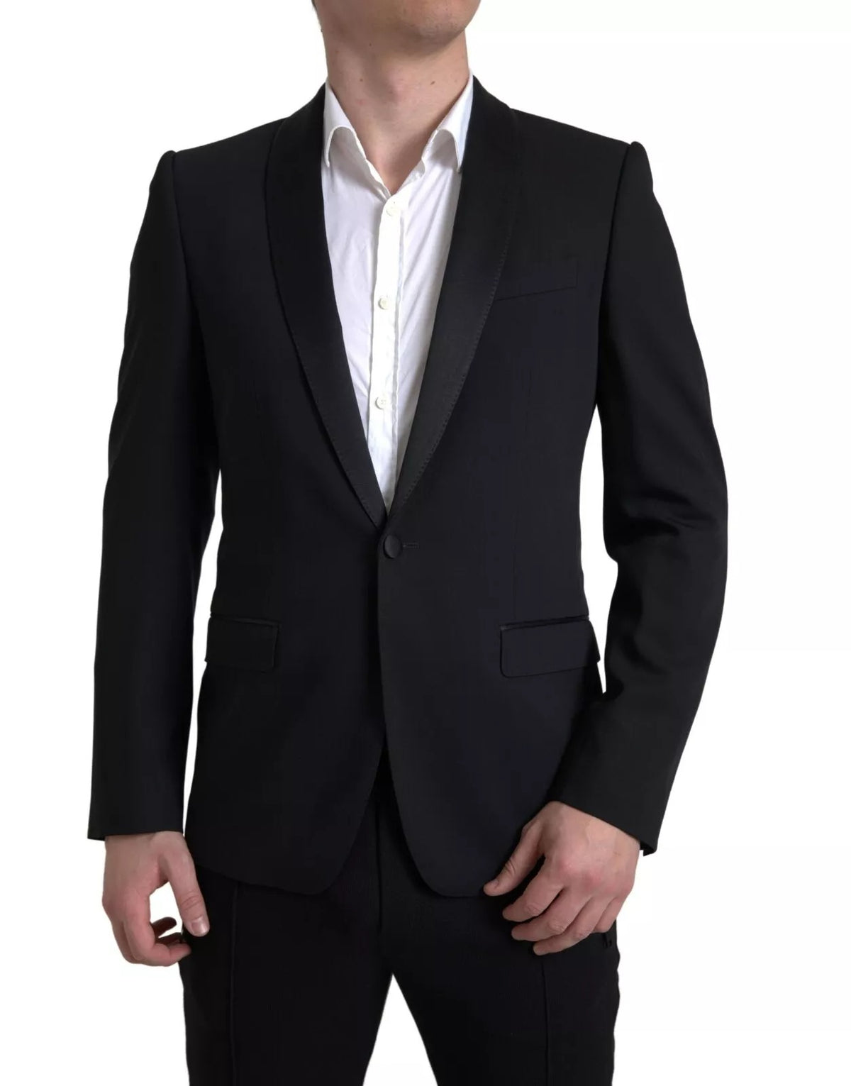 New Dolce & Gabbana Black Wool Single Breasted MARTINI Blazerclothing