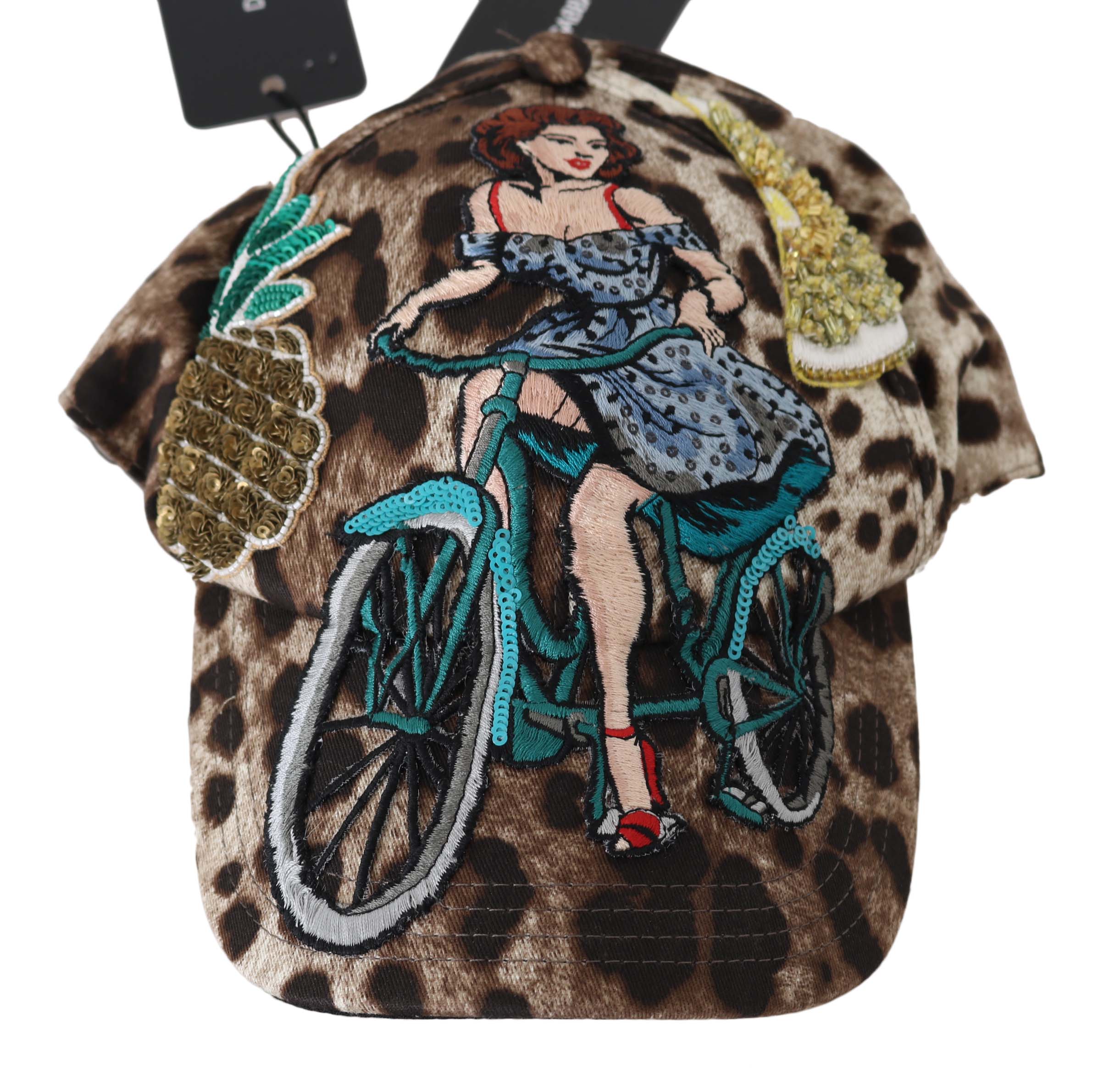 Dolce & Gabbana Brown Leopard Sequin Sicily Applique Baseball Hat - PreLoved & Luxe