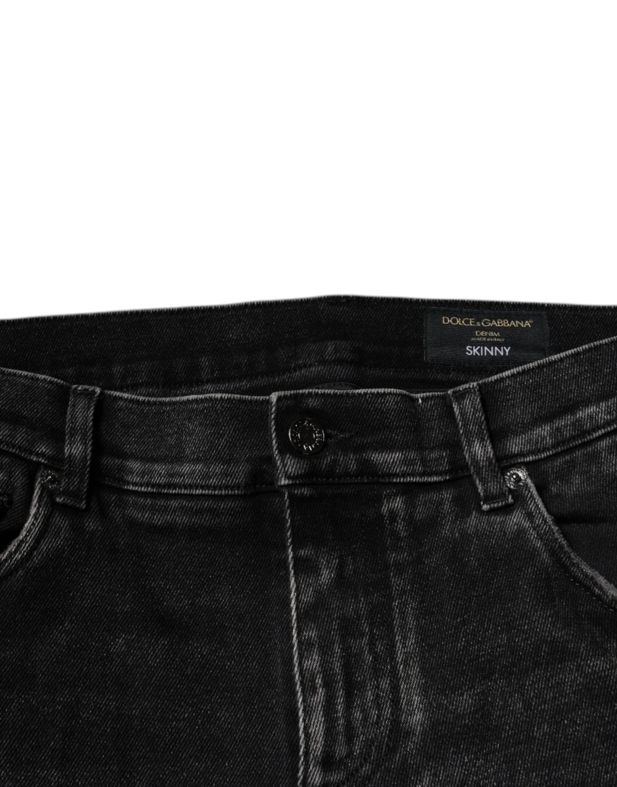Pre-Owned Dolce & Gabbana Black Cotton Stretch Skinny Men Denim Jeans