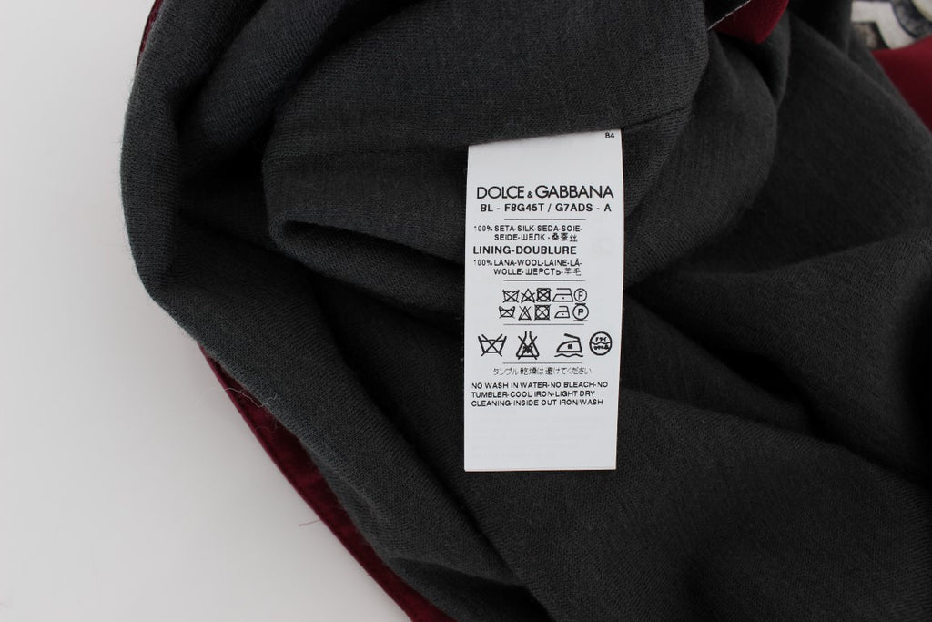 Dolce & Gabbana Red Knight Print Silk Blouse T-shirt - PreLoved & Luxe