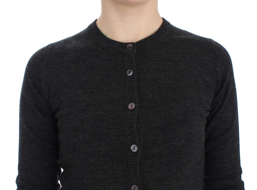 Dolce & Gabbana Gray Wool Button Cardigan Sweater - PreLoved & Luxe