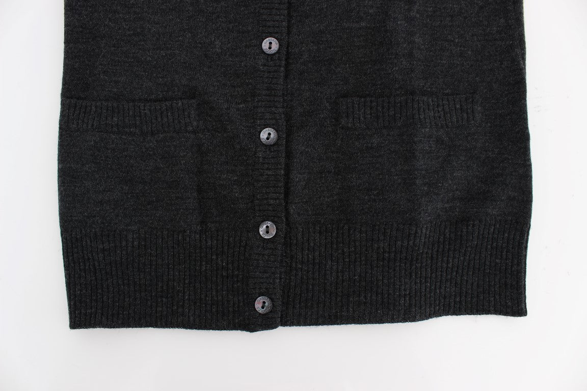 Dolce & Gabbana Gray Wool Button Cardigan Sweater - PreLoved & Luxe