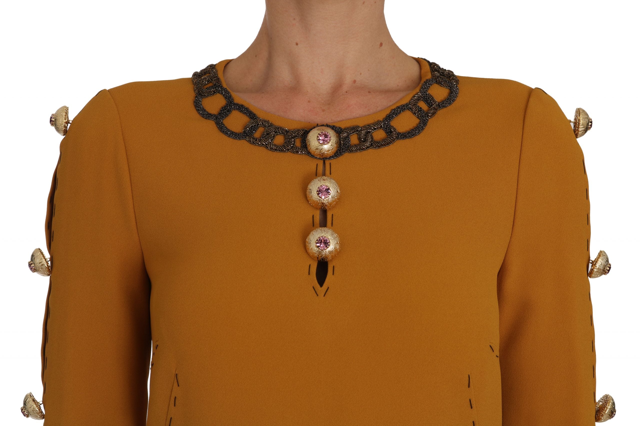 Dolce & Gabbana Brown Mini  Crystal Embellished Dress - PreLoved & Luxe