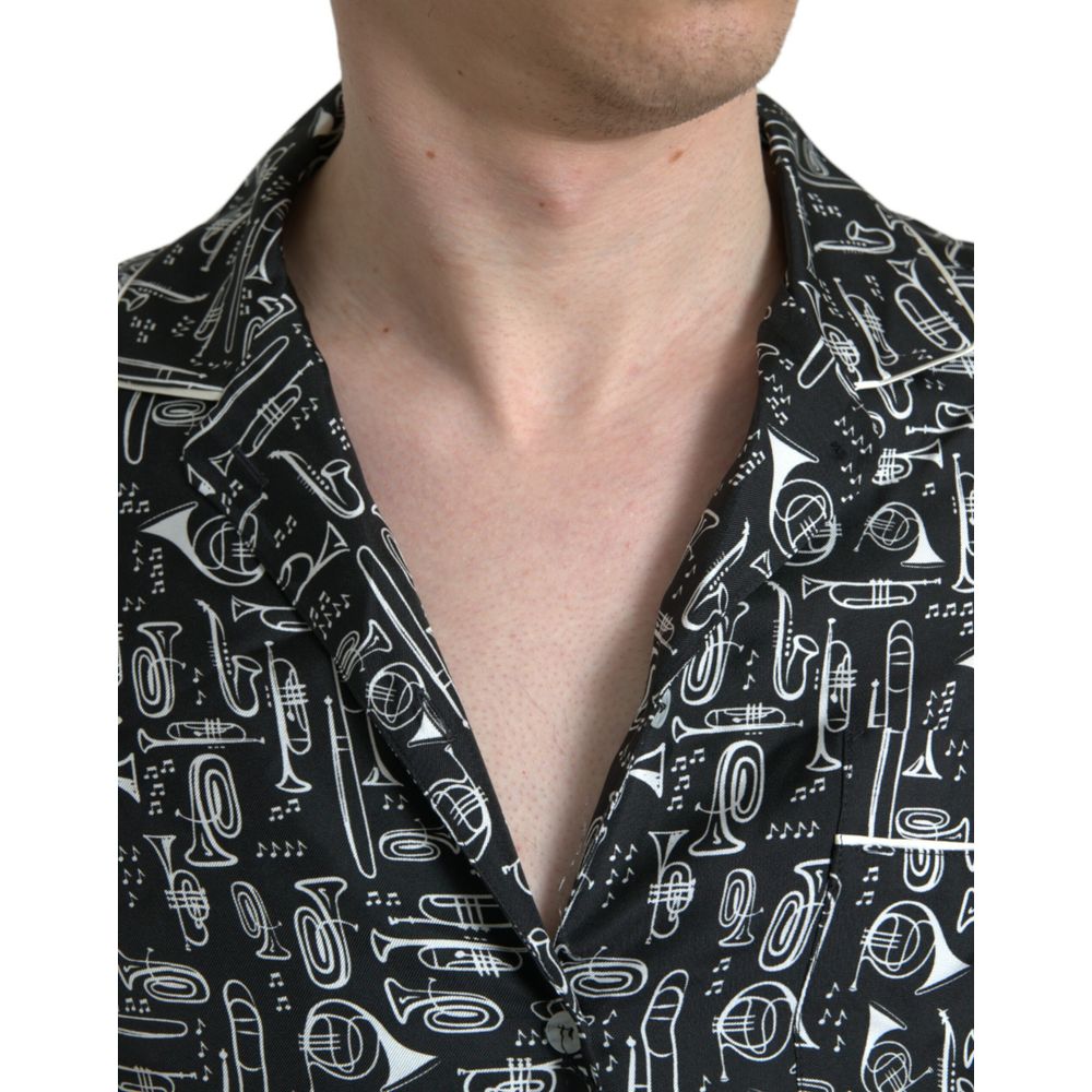 Dolce & Gabbana Black Silk Shortsleeve Shirt
