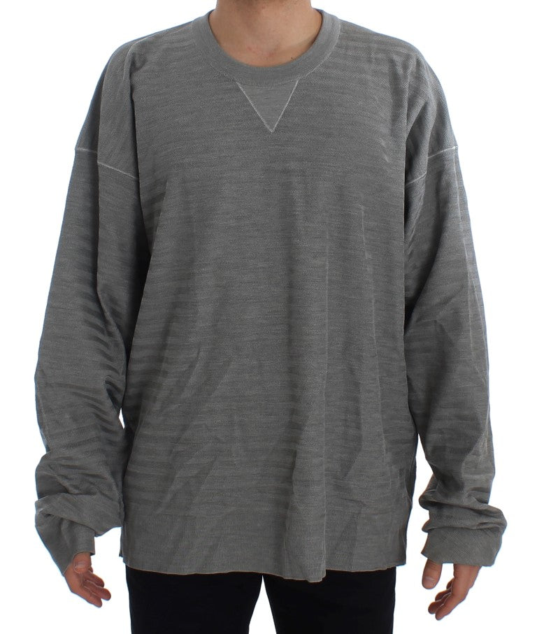 Dolce & Gabbana Gray Crewneck Pullover Silk Sweater - PreLoved & Luxe