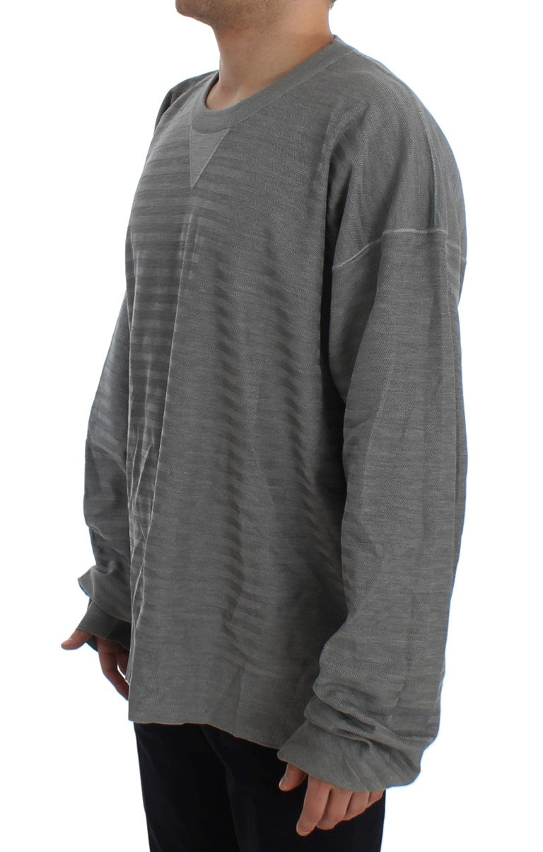 Dolce & Gabbana Gray Crewneck Pullover Silk Sweater - PreLoved & Luxe