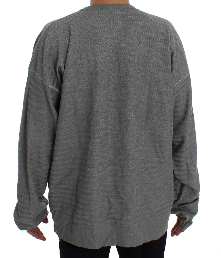 Dolce & Gabbana Gray Crewneck Pullover Silk Sweater - PreLoved & Luxe