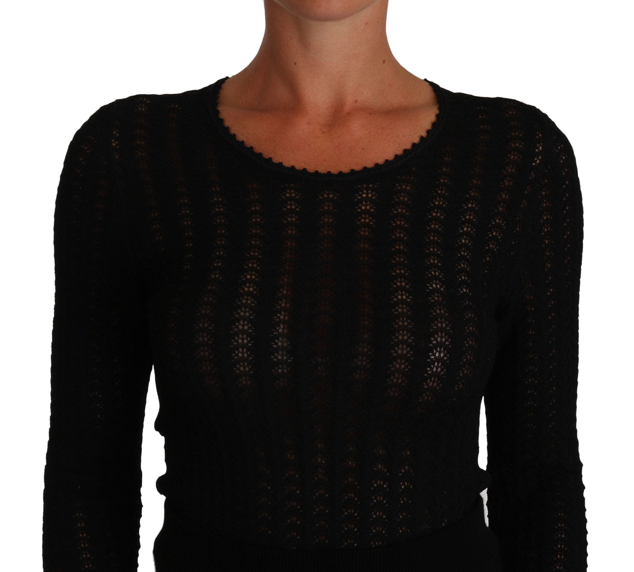 Dolce & Gabbana Black Knitted Wool Sheath Long Sleeves Dress - PreLoved & Luxe