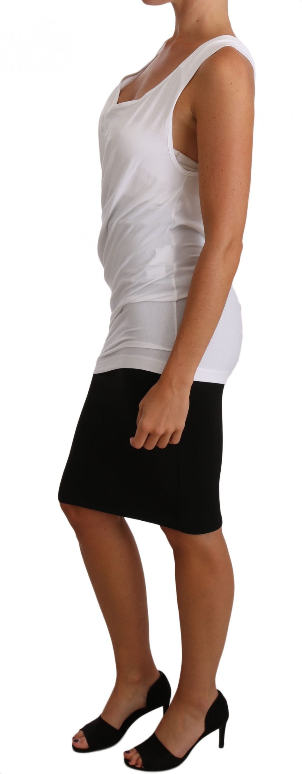 Cavalli White Top Tank CAVALLI T-Shirt Jersey - PreLoved & Luxe