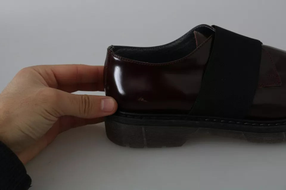 Dr. Martens Dark Brown Leather Elastic Strap Shoes
