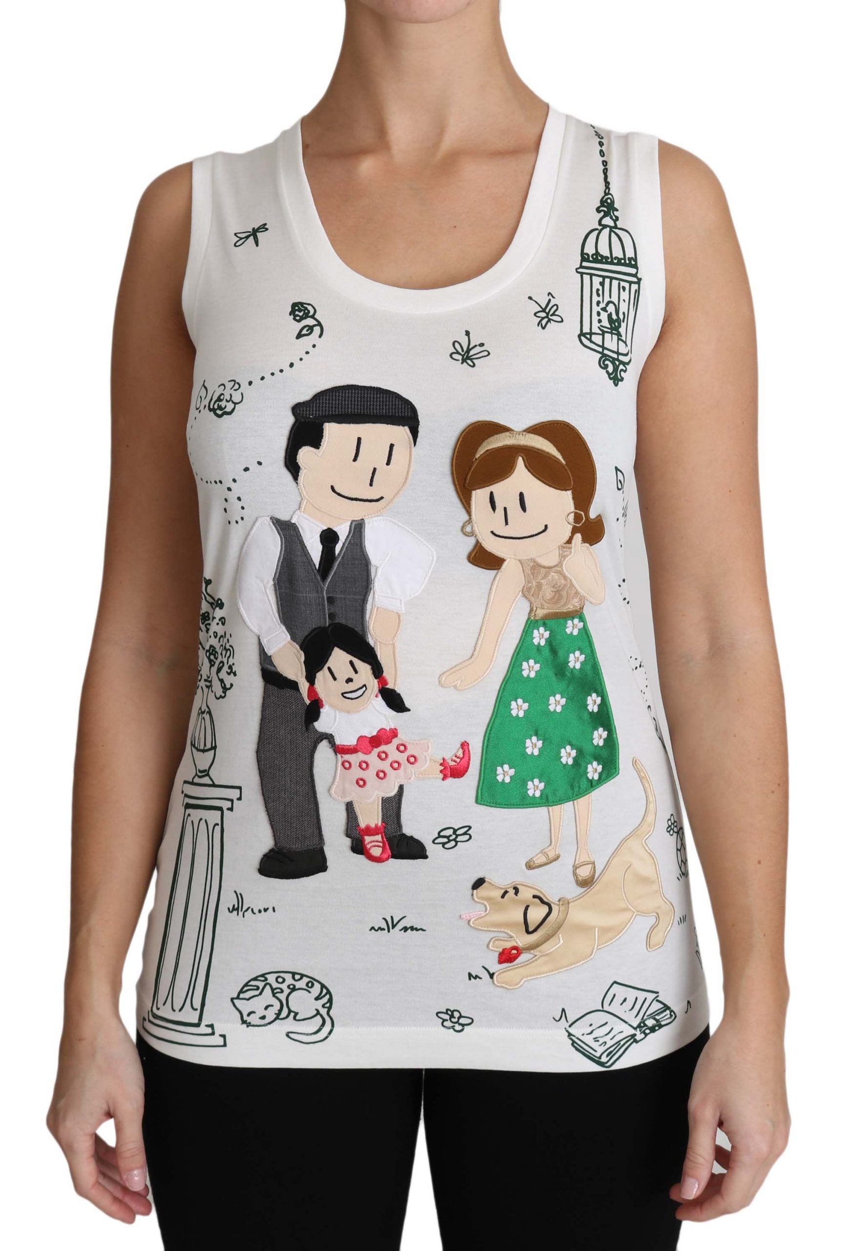 Dolce & Gabbana White Cotton #dgfamily Sleeveless Shirt Tank Top - PreLoved & Luxe