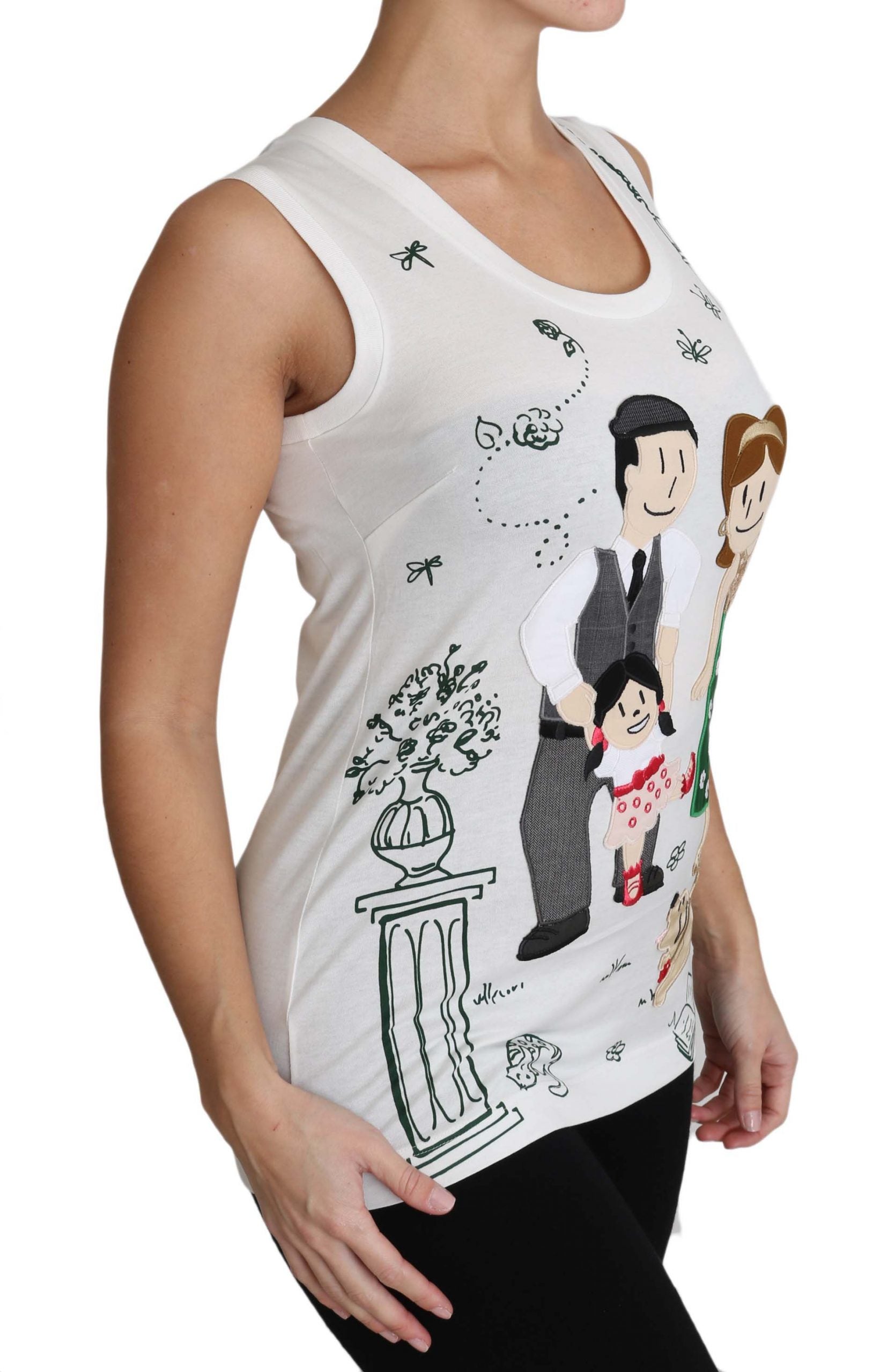 Dolce & Gabbana White Cotton #dgfamily Sleeveless Shirt Tank Top - PreLoved & Luxe