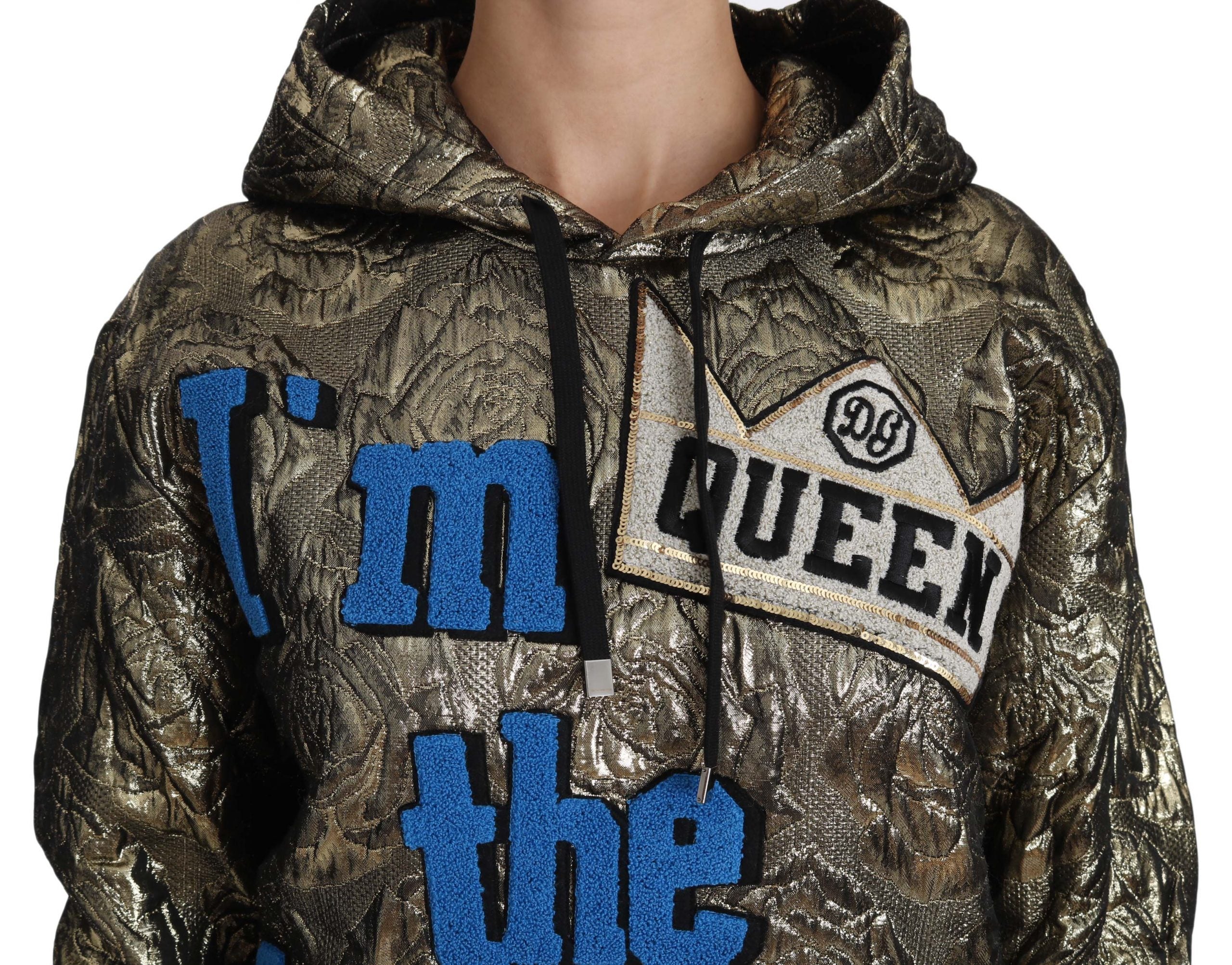 Dolce & Gabbana Im The Queen Jaquard Gold Sweatshirt  Hoodie - PreLoved & Luxe