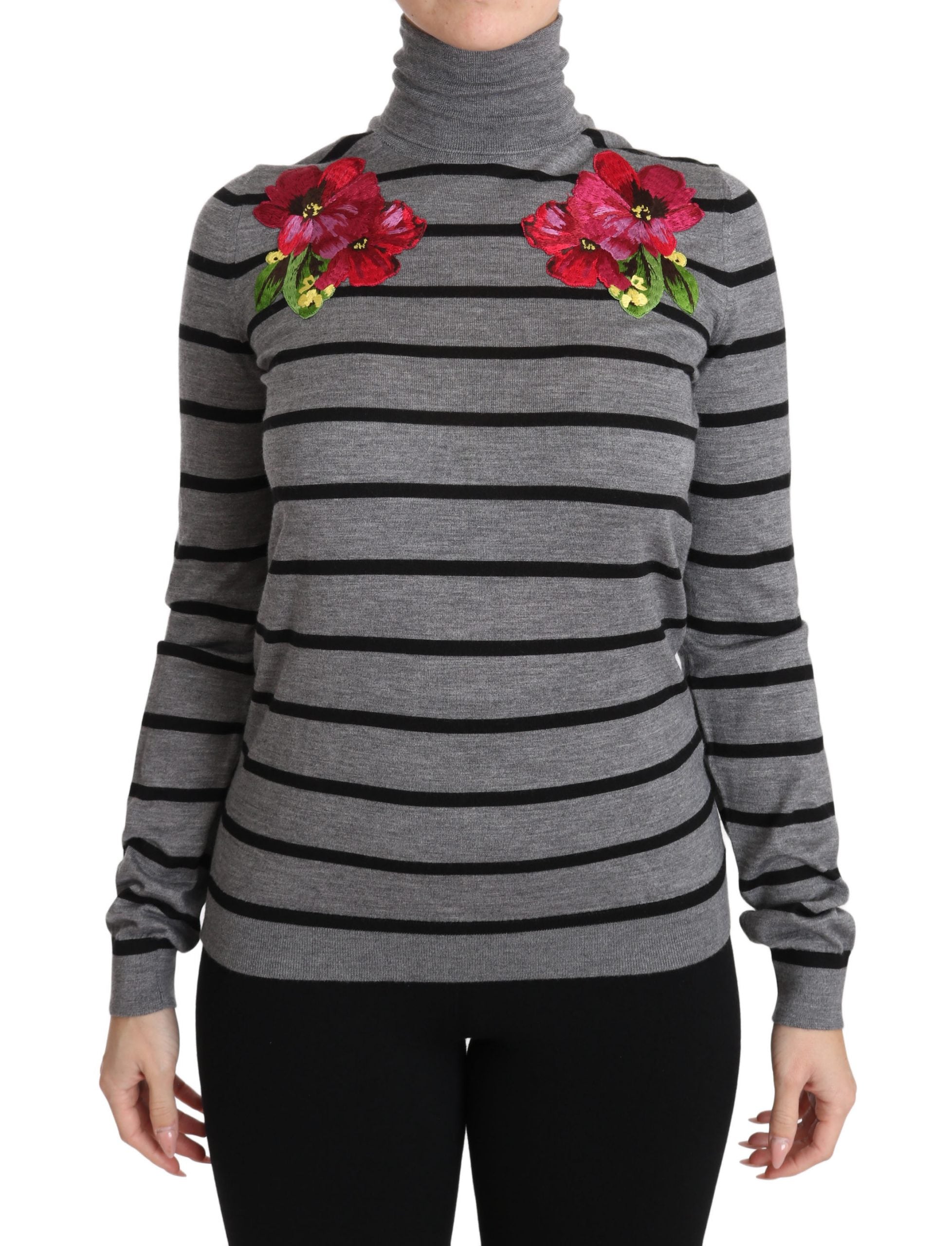 Dolce & Gabbana Gray Cashmere Silk Turtleneck Sweater - PreLoved & Luxe