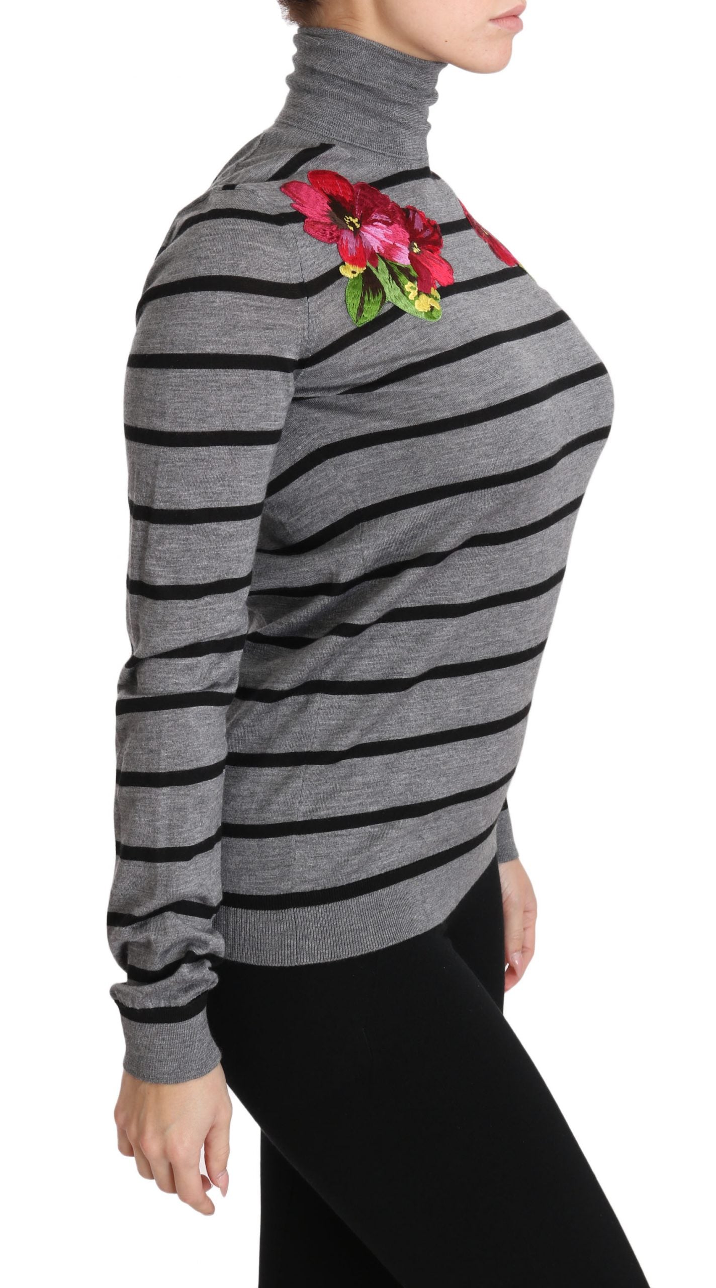 Dolce & Gabbana Gray Cashmere Silk Turtleneck Sweater - PreLoved & Luxe