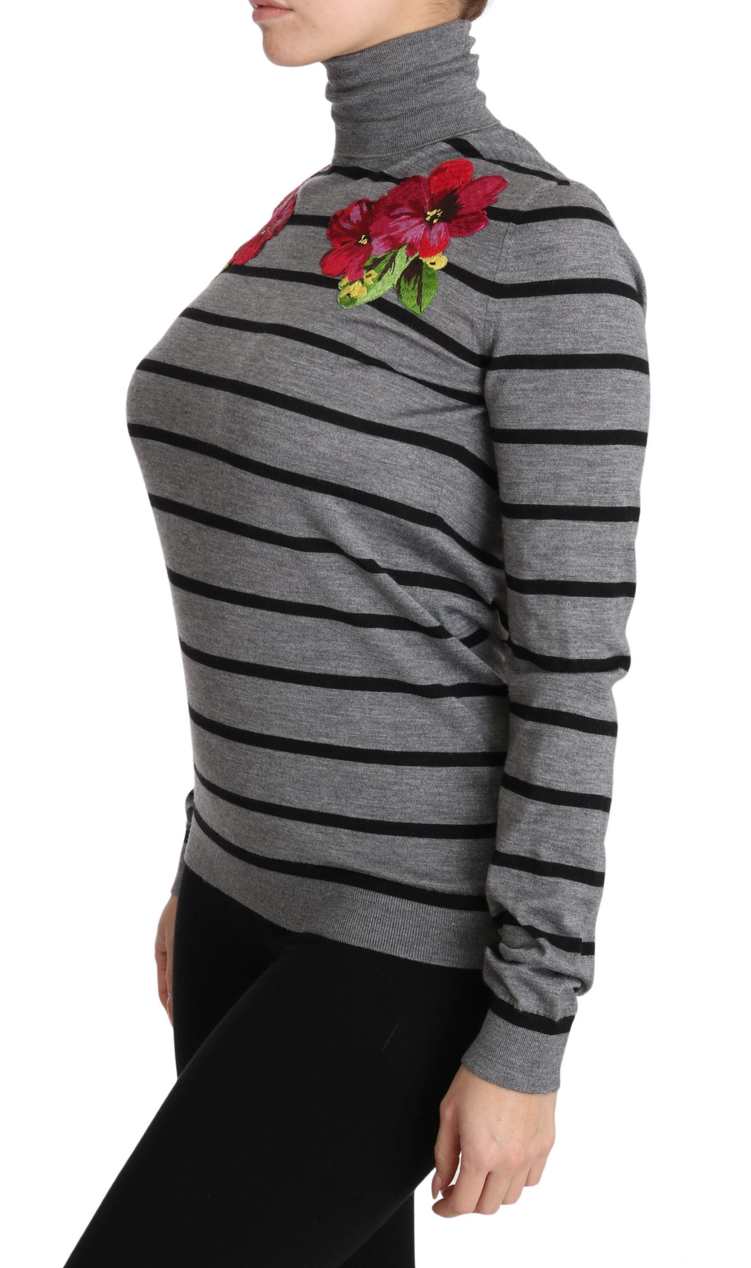 Dolce & Gabbana Gray Cashmere Silk Turtleneck Sweater - PreLoved & Luxe