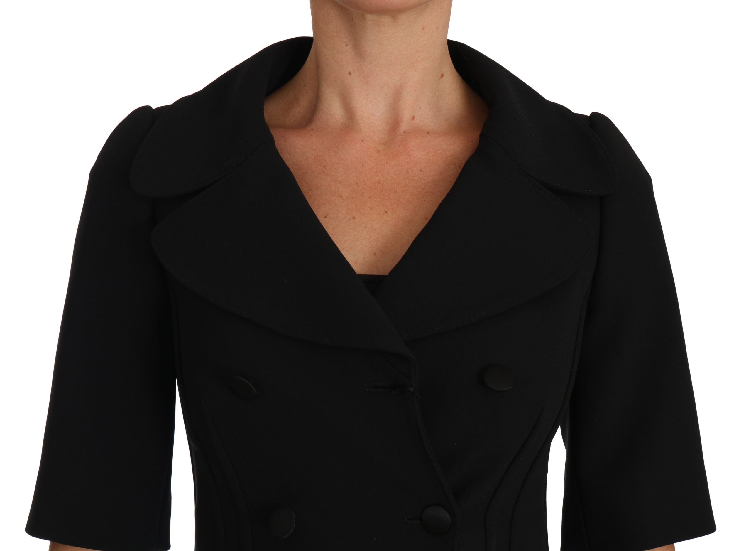 Dolce & Gabbana Black Short Fitted Wool Cropped Jacket Blazer - PreLoved & Luxe