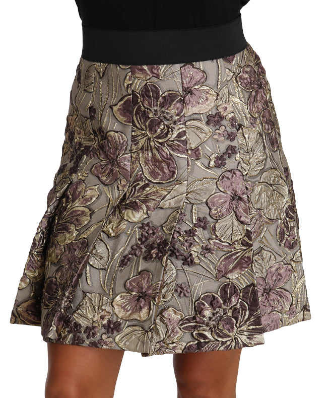 Dolce & Gabbana A-Line Mini Floral Print Jaquard Skirt - PreLoved & Luxe