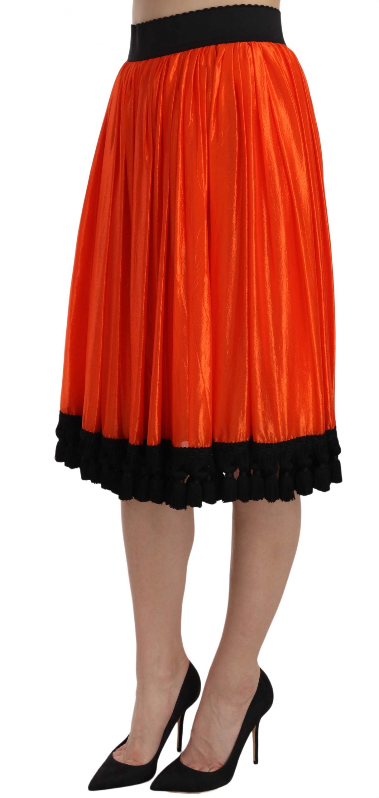 Dolce & Gabbana Orange High Waist Knee Length Skirt - PreLoved & Luxe