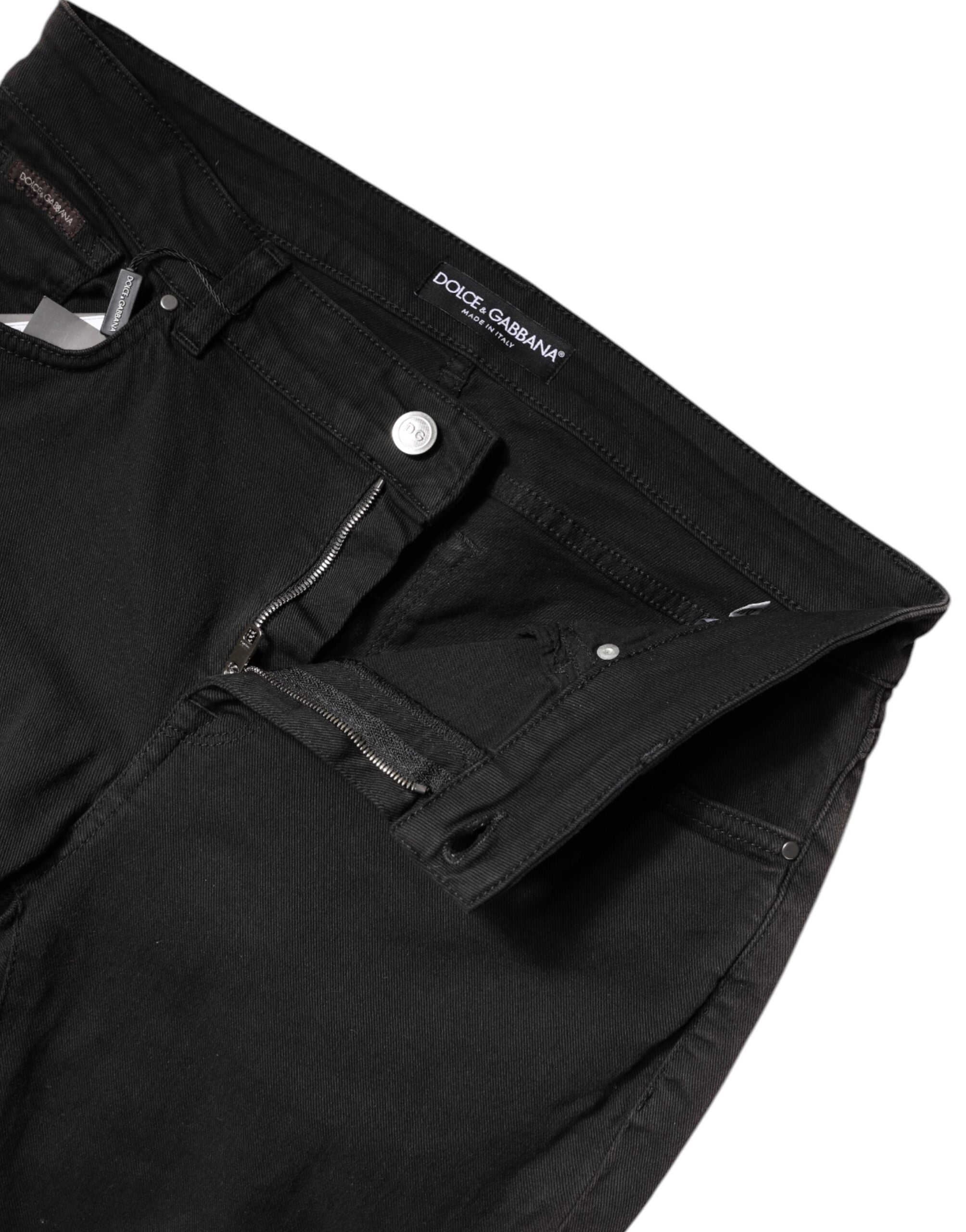 Pre-Owned Dolce & Gabbana Black Cotton High Waist Skinny Denim Jeans