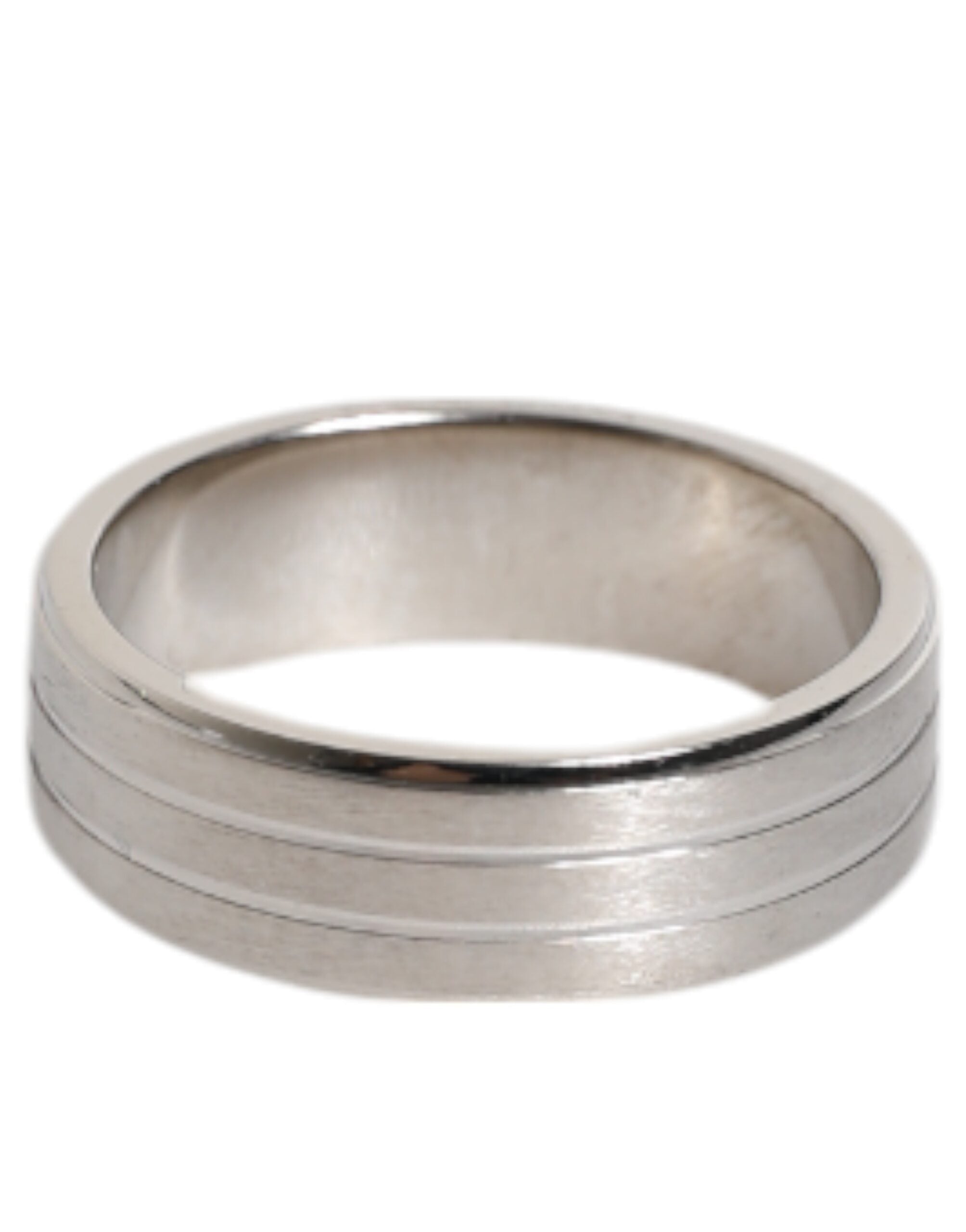 Dolce & Gabbana Silver Tone Brass Clear Crystal DG Logo Ring