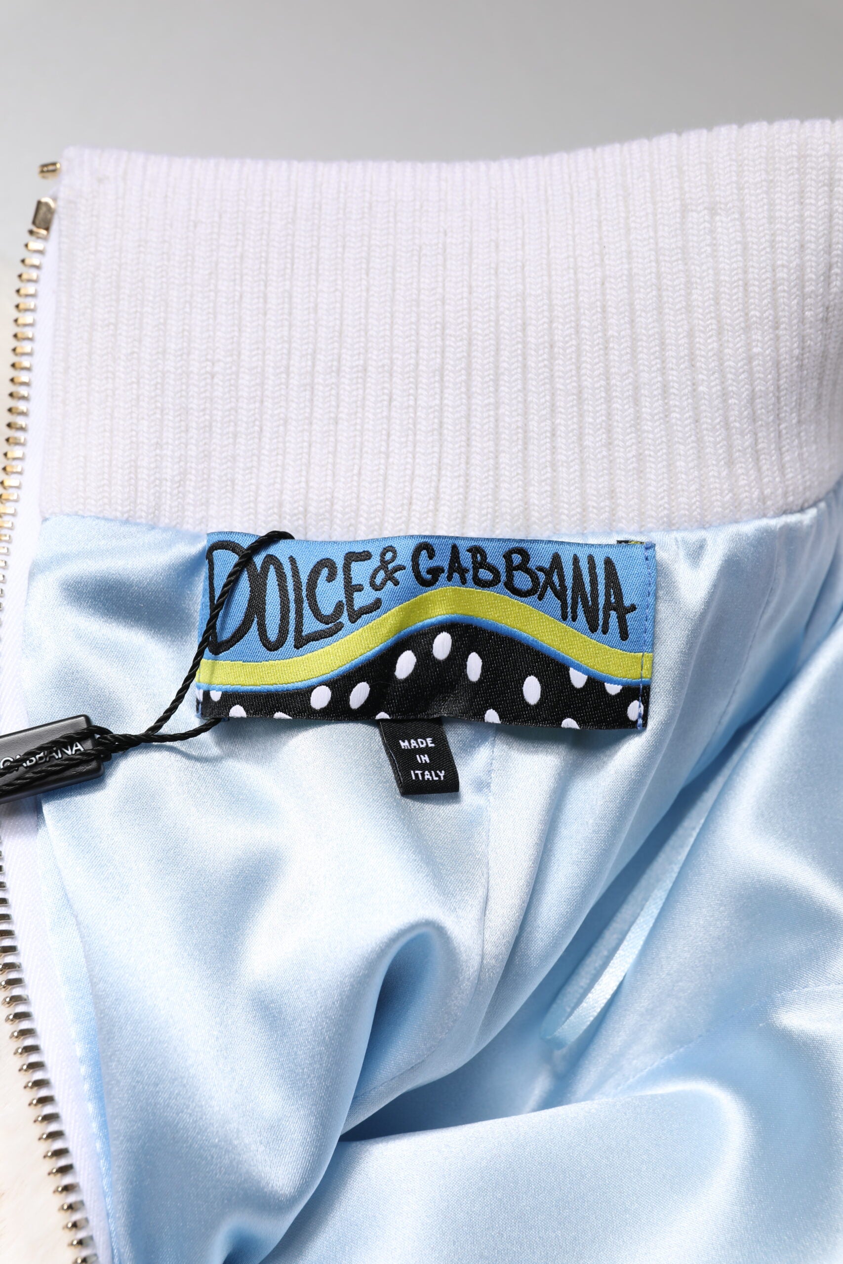 Dolce & Gabbana Off White Faux Fur High Waisted Mini Skirt