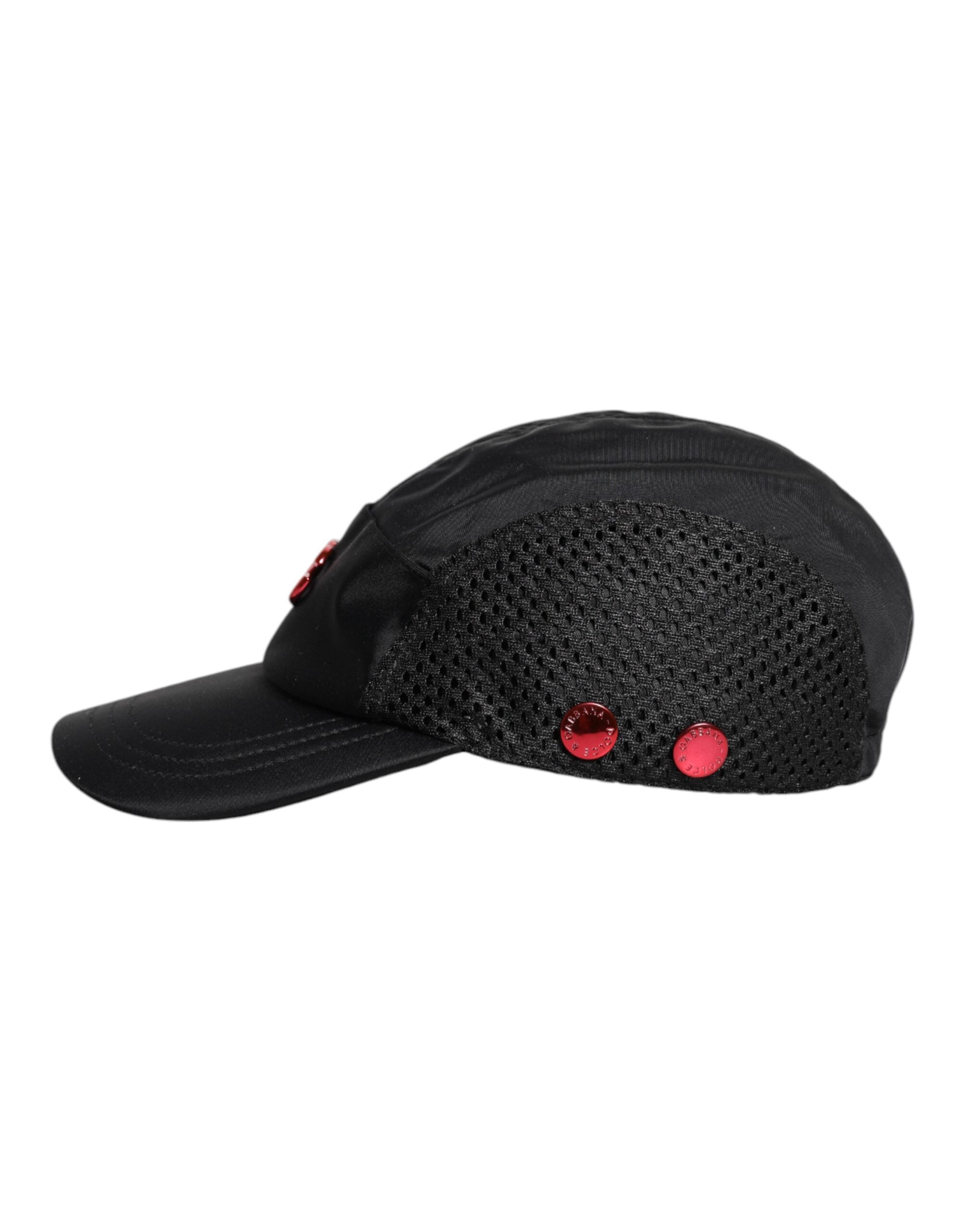 Dolce & Gabbana Black Nylon DG Logo 6 Panels Baseball Cap