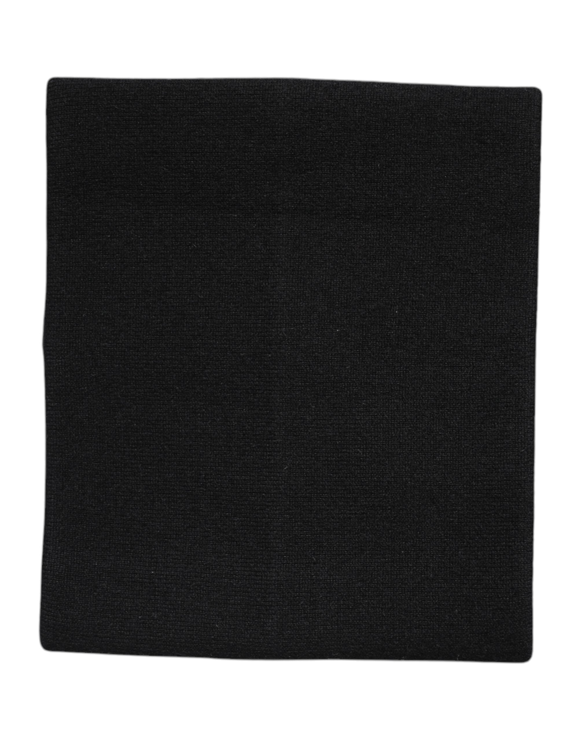 Dolce & Gabbana Black Cashmere Knitted Neck Warmer Foulard Scarf