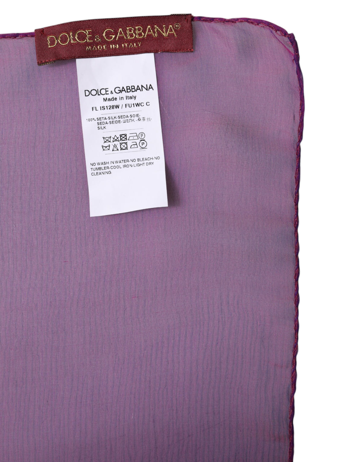 Pre-Owned Dolce & Gabbana Purple Silk Rectangle Wrap Shawl Scarf