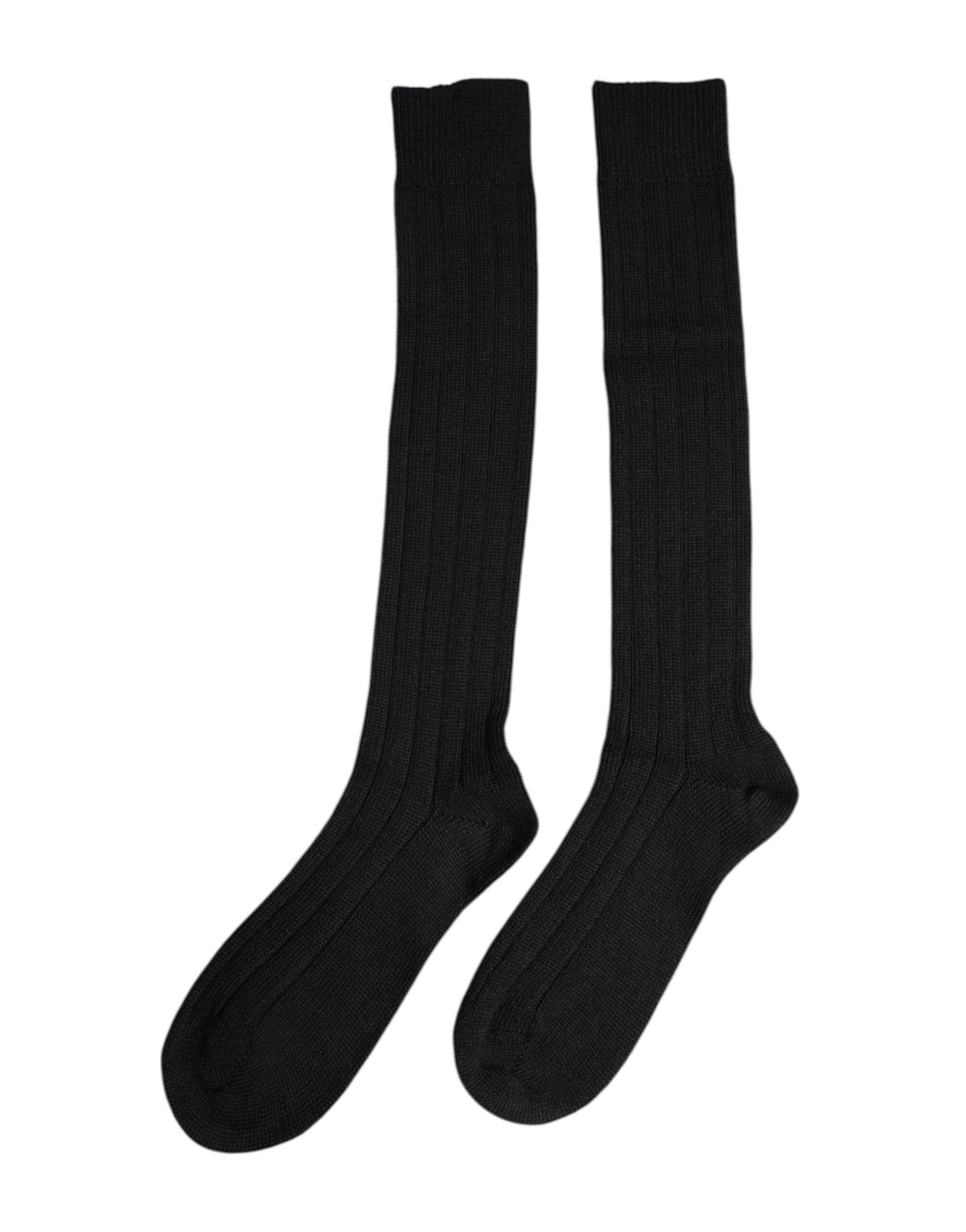 New Dolce & Gabbana Black DG Logo Print Over The Calf Socks