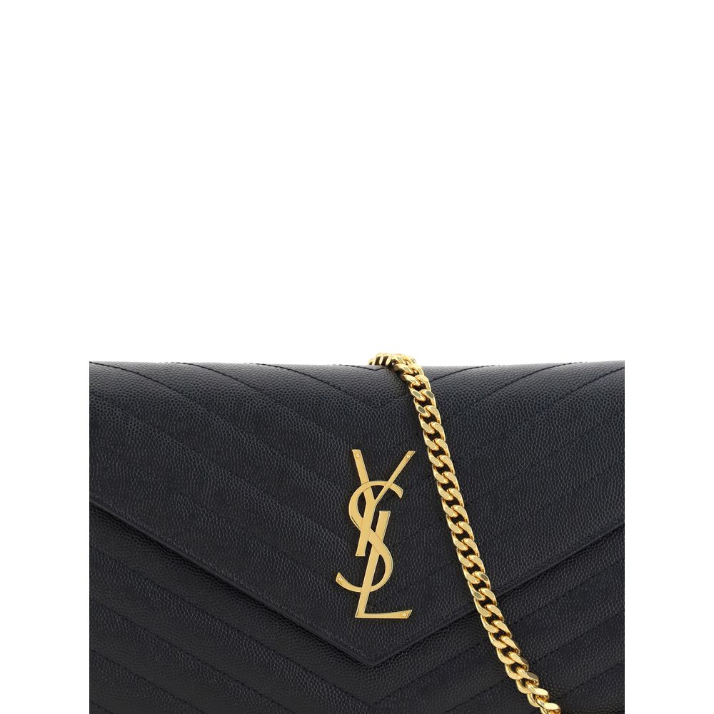 Saint Laurent Black Leather Shoulder Bag