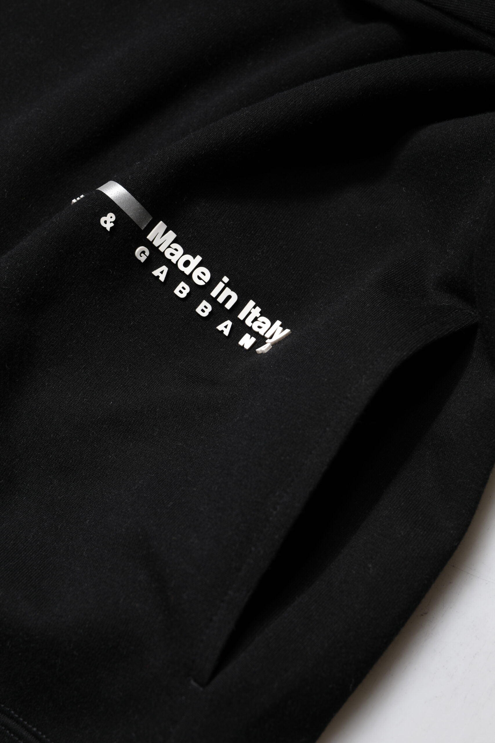 Dolce & Gabbana Black Cotton Logo Knitted Pullover Sweater
