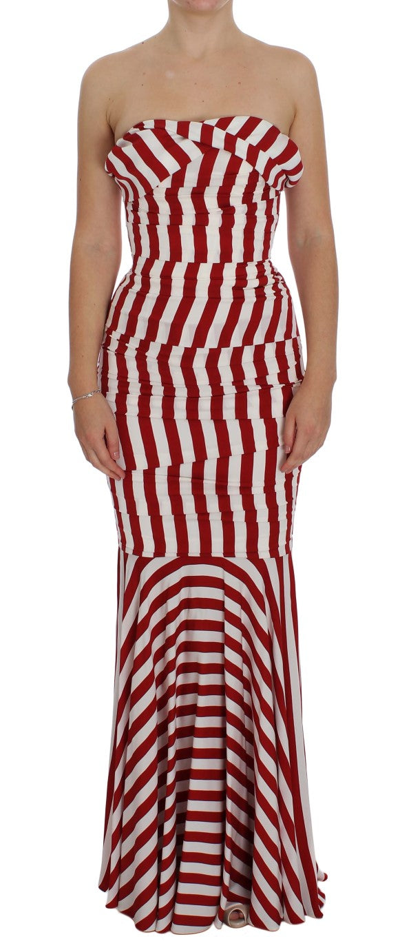 Dolce & Gabbana Red White Silk Stretch Dress - PreLoved & Luxe