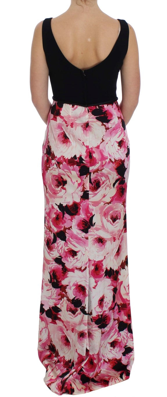 Dolce & Gabbana Pink Floral Print Long Maxi Sheath Dress - PreLoved & Luxe