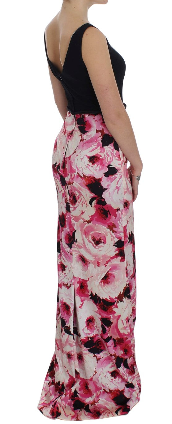 Dolce & Gabbana Pink Floral Print Long Maxi Sheath Dress - PreLoved & Luxe