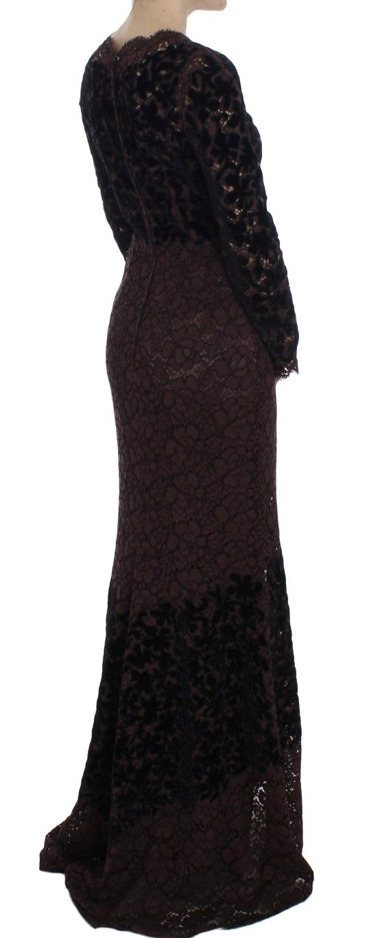 Dolce & Gabbana Purple Floral Lace Ricamo Maxi Dress - PreLoved & Luxe