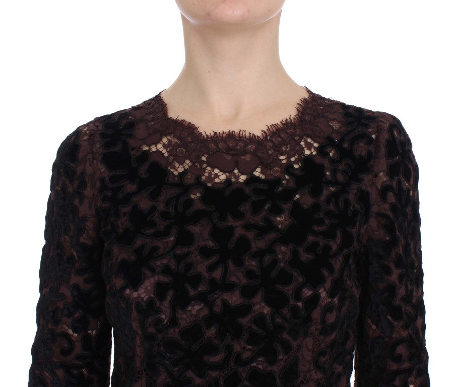 Dolce & Gabbana Purple Floral Lace Ricamo Maxi Dress - PreLoved & Luxe