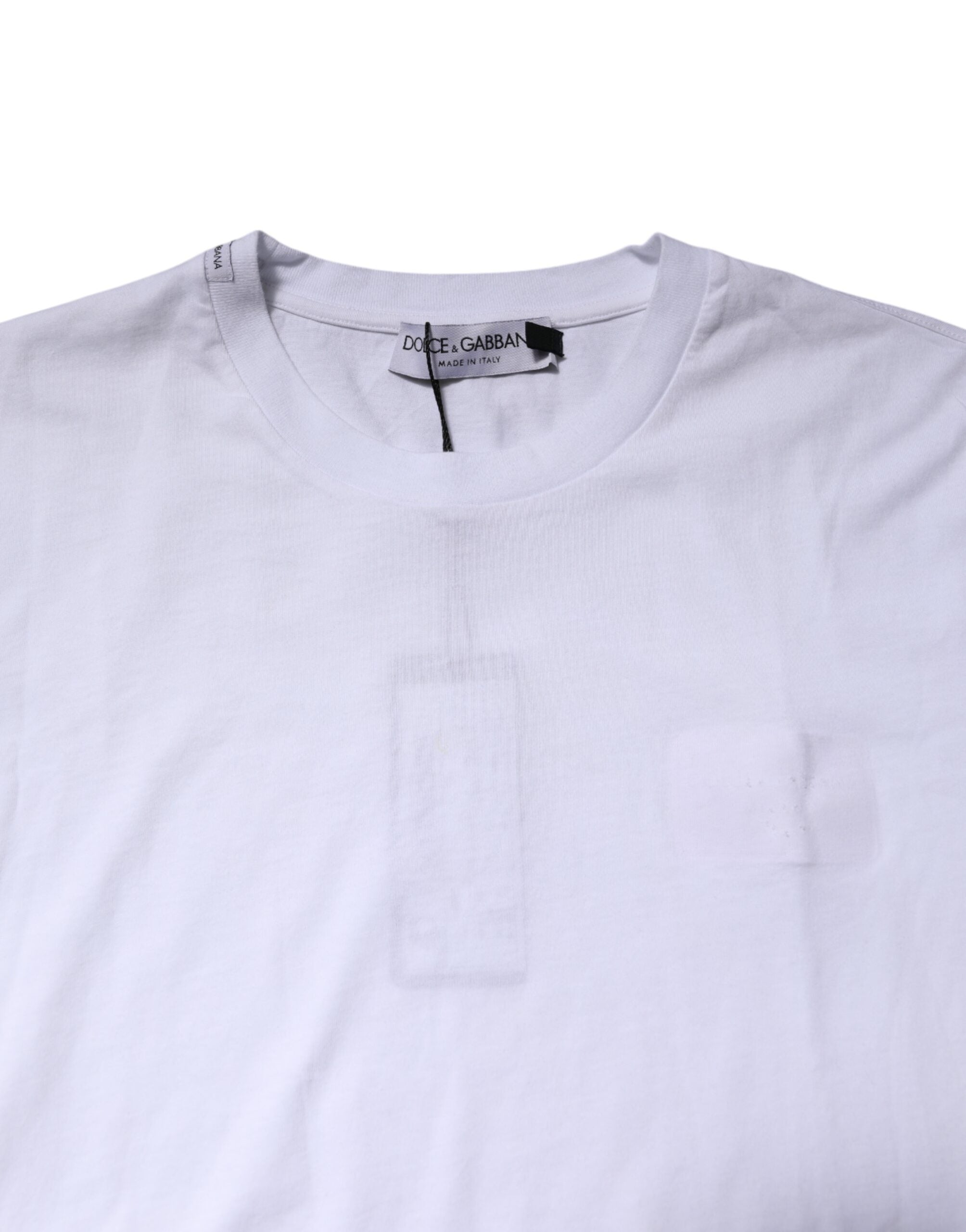 Pre-Owned Dolce & Gabbana White Cotton Crew Neck Short Sleeves T-shirt