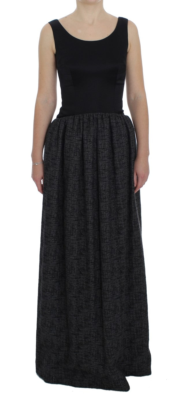 Dolce & Gabbana Black Gray Sheath Gown Full Length Dress - PreLoved & Luxe