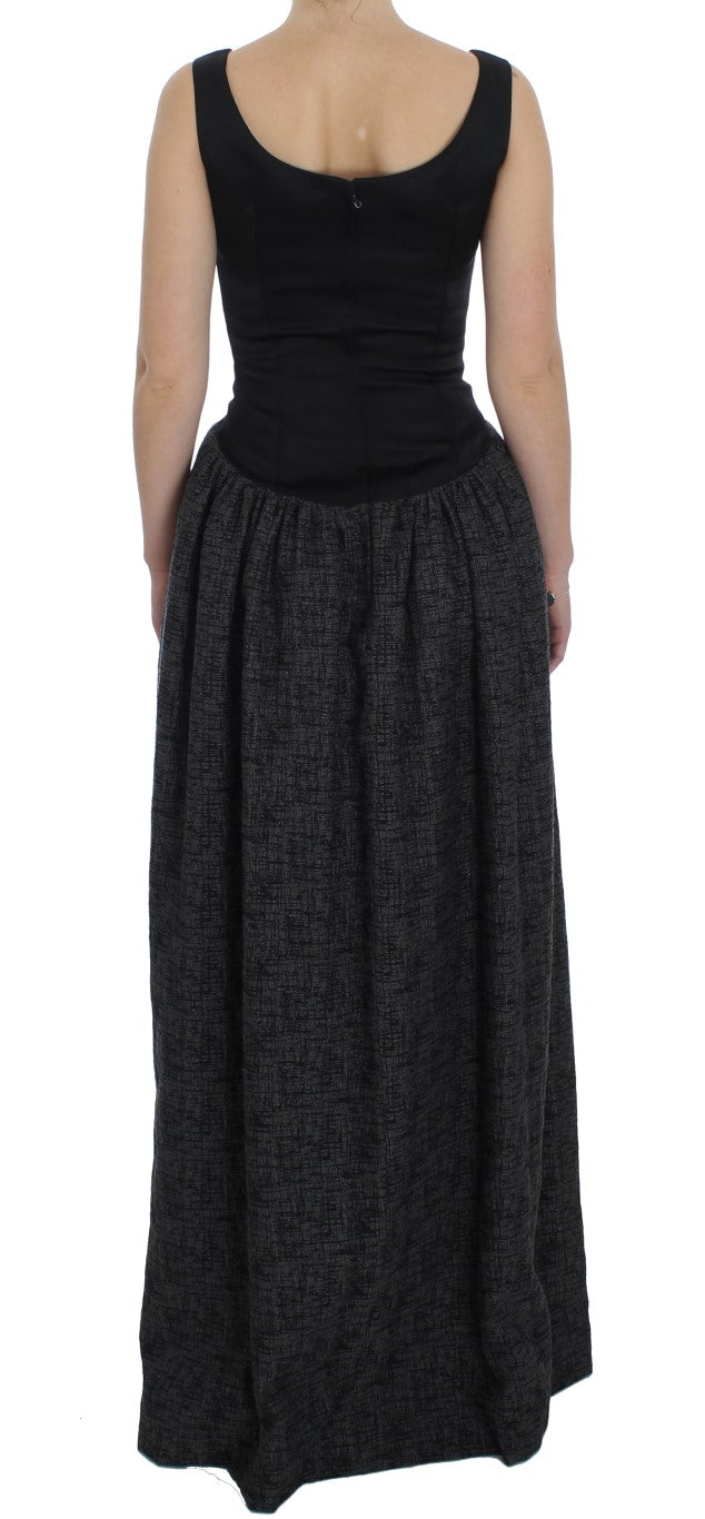 Dolce & Gabbana Black Gray Sheath Gown Full Length Dress - PreLoved & Luxe
