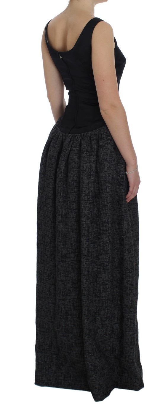 Dolce & Gabbana Black Gray Sheath Gown Full Length Dress - PreLoved & Luxe