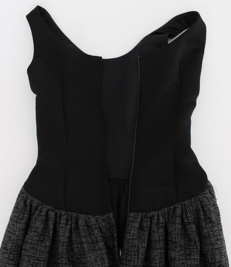 Dolce & Gabbana Black Gray Sheath Gown Full Length Dress - PreLoved & Luxe