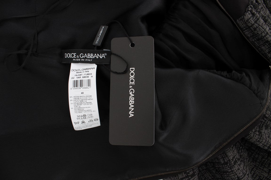 Dolce & Gabbana Black Gray Sheath Gown Full Length Dress - PreLoved & Luxe