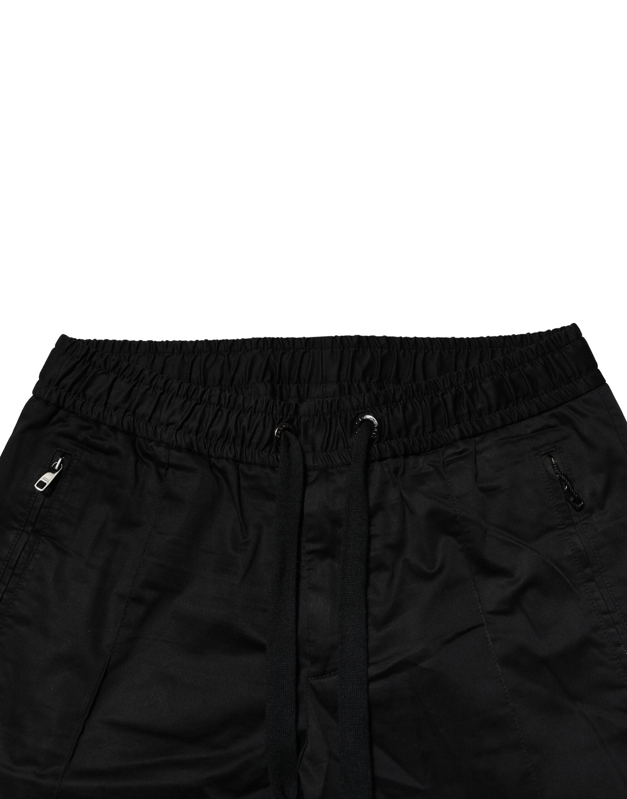Pre-Owned Dolce & Gabbana Black Cotton Mid Waist Jogger Pants