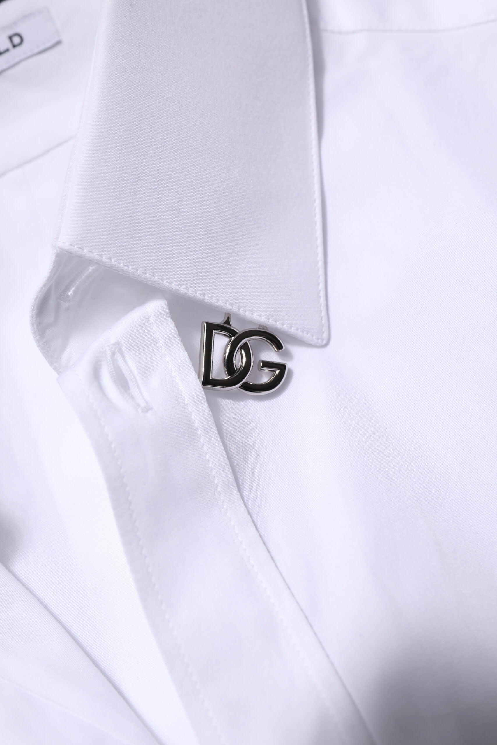 Pre-Owned Dolce & Gabbana White Cotton GOLD Long Sleeves Formal Shirt